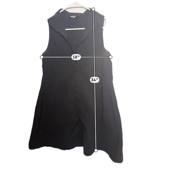 Tuckernuck Womens Black Sleeveless Button‎ Down Shirt Dress Mini Size Small - Image 3