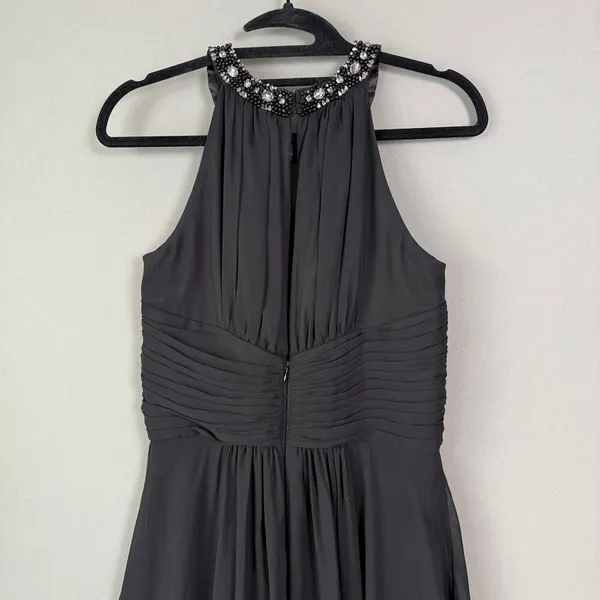 Eliza J. sz‎ 6 black rhinestone studded halter gown dress - Image 9