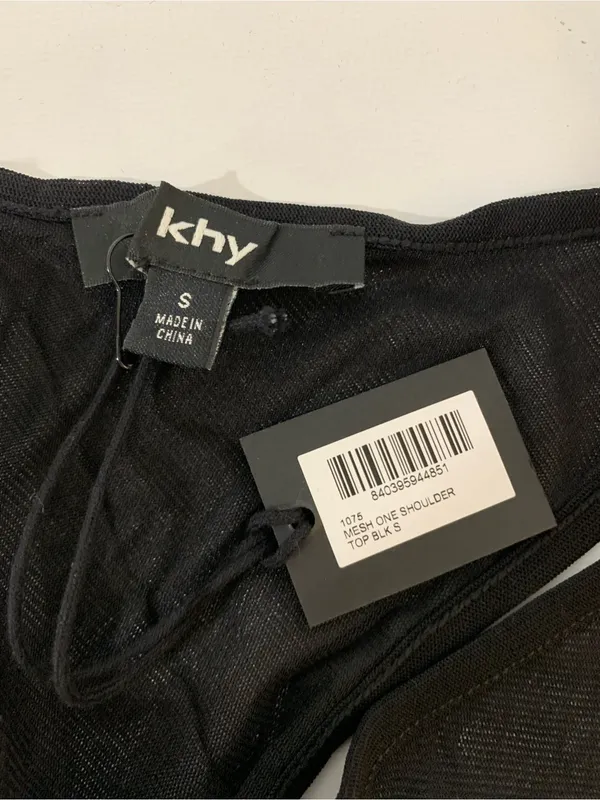 Khy Mesh One Shoulder Black Top - Image 3
