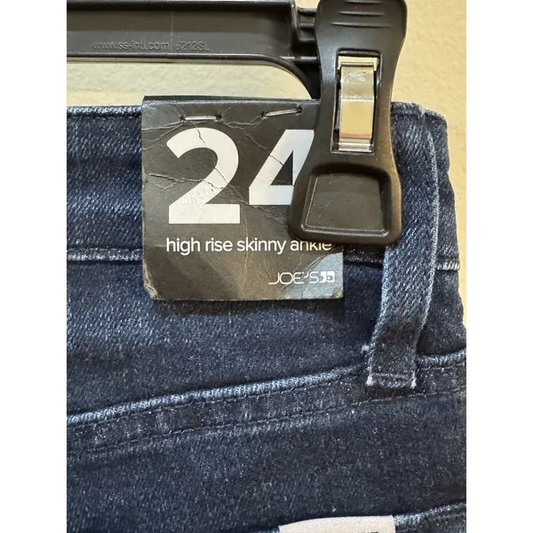 Joe's Jeans High Rise Skinny Ankle Jean Vela Size 24 Slightly‎ Distressed Dark - Image 4