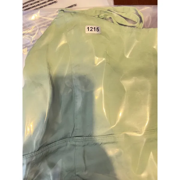 1275 | Aerie Satin Smocked Back‎ Cropped Cami Tank Top Green Womens Large - Image 8