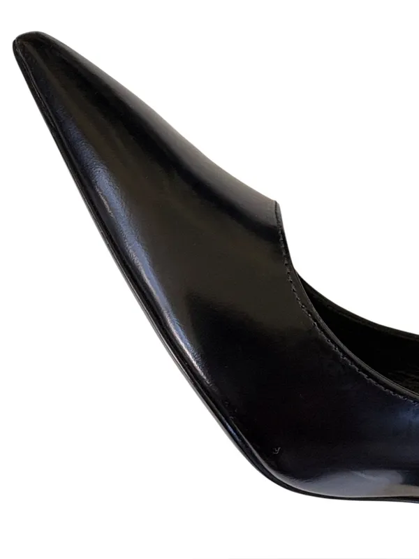 Like New Stuart Weitzman Leather Stuart 85 Block Heel Pumps  Black Size 7 - Image 4