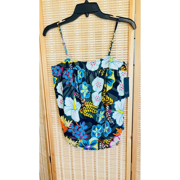 Rachel Roy Rikki Tropical Midnight Combo tiered camisole tank top blouse sz M - Image 6