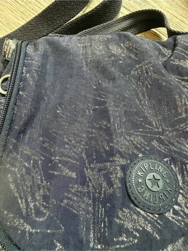Kipling Navy Blue Kichirou Insulated Lunch Bag Crossbody with Monkey Keychain - Image 8