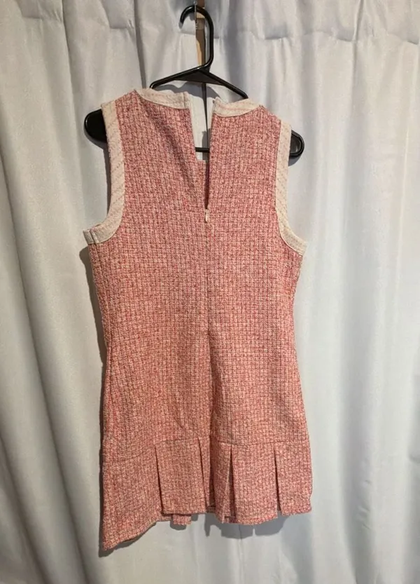 Maeve by Anthropologie Pink and White Tweed Sleeveless Mini Dress - Image 3