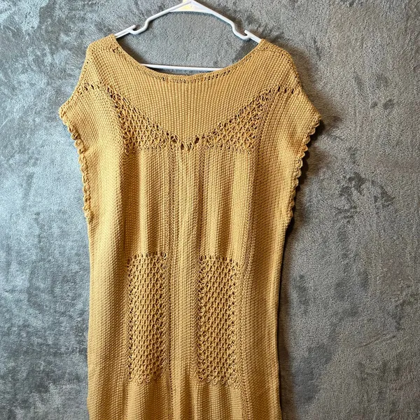 Free People Lost At Sea Sweater Midi Dress Dusted Daffodil Size Medium New‎ - Image 3