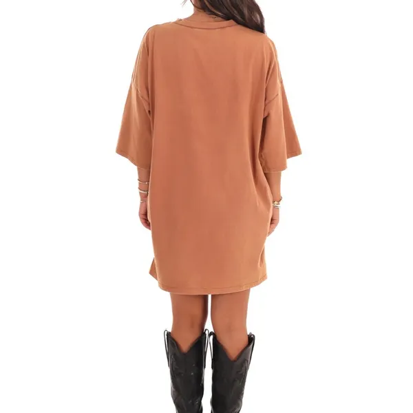 Peach Love California WASHED RIBBON & WESTERN BOOTS T-SHIRT DRESS NWOT Punch LOVE SIZE S - Image 3
