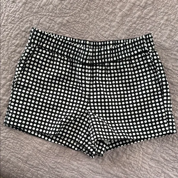 J. Crew Black & White Linen Blend Polka Dot Shorts - Image 3