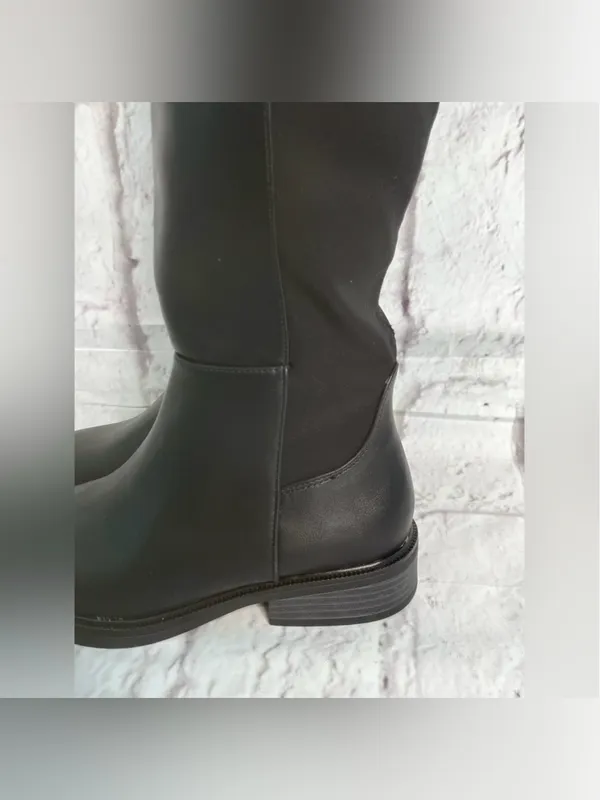 A new day Hope black faux leather Knee-High Women's Boots new size 7.5 - Image 4