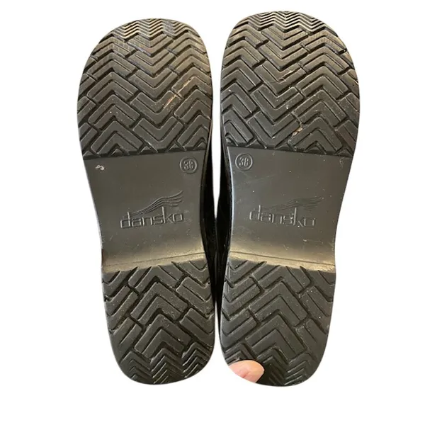 Dansko Black Silver Leopard Patent Leather Clogs Women's EU 38 US 7.5 Comfort - Image 6
