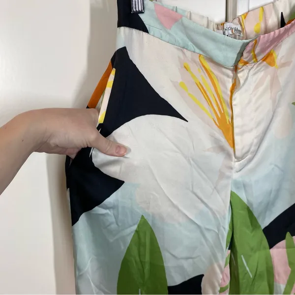 Great Jones Pants Wide Leg Multi Floral size 4 coastal Beachy resortwear Flowy‎ - Image 4