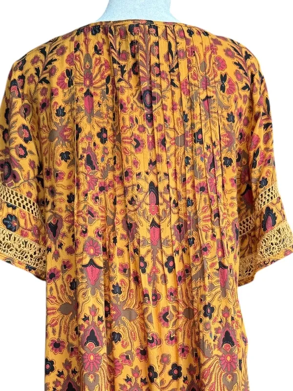 Ecote Boho Orange and Brown Dress‎ Sz M - Image 7