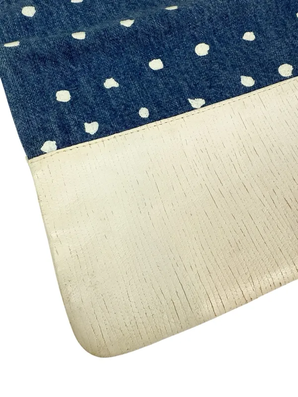 Clare V Polka Dot Denim Leather Foldover Clutch - Image 6