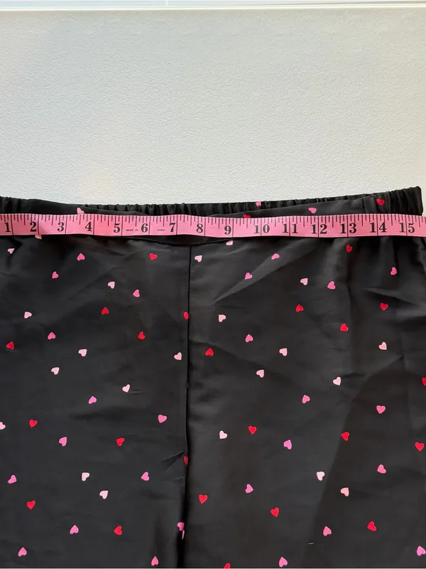 kate spade Black Pajama pants with Pink Heart Print - Image 5