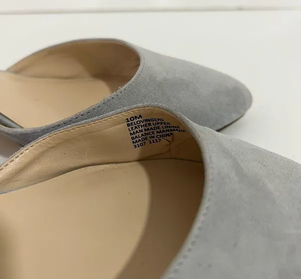 Nine West Dusty Blue Gray Suede Leather Block Heels Size 10 - Image 3