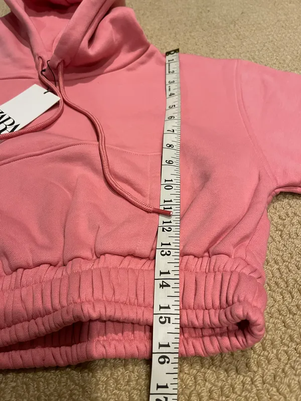 ZARA Long Sleeve Sweatsuit Set With Hoodie And Wide Leg Size XS - Image 5