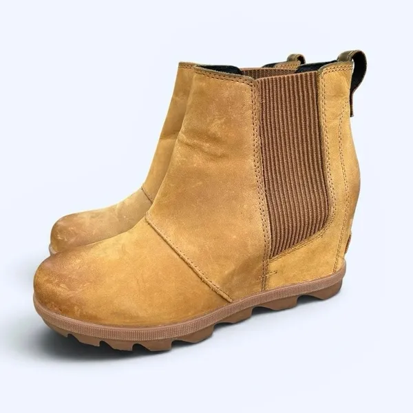 Sorel Joan of Arctic II Chelsea Wedge Boots Women’s 8 Brown Leather Waterproof - Image 9