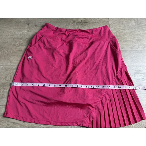 EUC Mofiz Pleated Tennis Skirt Skort bright pink Pickleball Golf Athletic sz L - Image 11