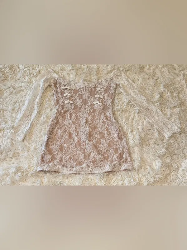 NEW SAU LEE Rachael Off the Shoulder Lace white Minidress Sz 10 - Image 5