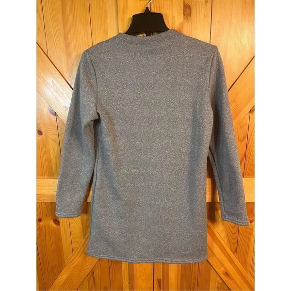 Just Fashion Now gray kitten sweatshirt, fuzzy inside size medium nwt (2341) - Image 4