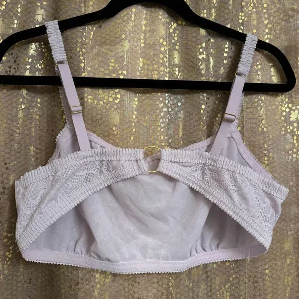 Aerie Pastel Lilac Purple Lace Bandeau O Ring Back Bralette XL - Image 2