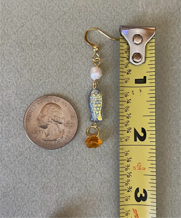 quality Czech glass beads fish unique dangle earrings⭐️🐟💕 - Image 8