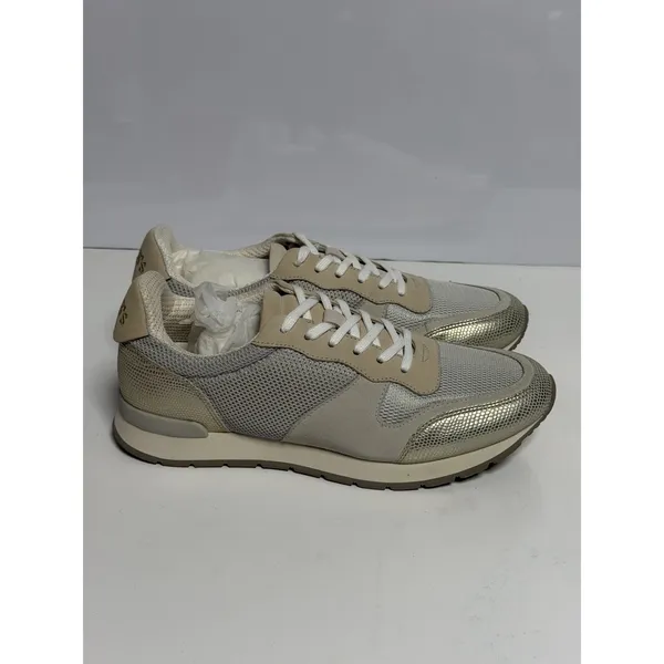 MR. B's By Aldo Shoes Mens Size 8 Beige Leather Casual Sneakers Gum Sole New - Image 2
