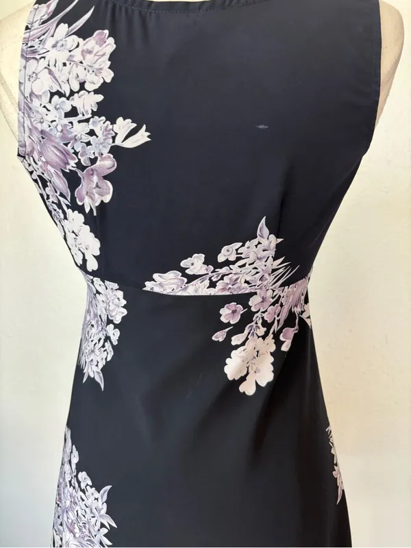 Rampage Vintage 90s Purple Floral A-Line Babydoll Lavender Sleeveless Dress - Image 11