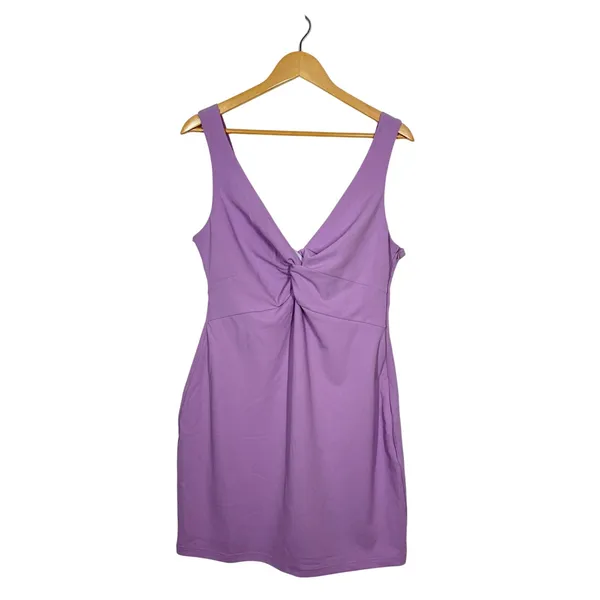 Lulus Must Be a Twist of Fate Mini Dress NWT XL Lavender Bodycon Twist Front Hot - Image 3