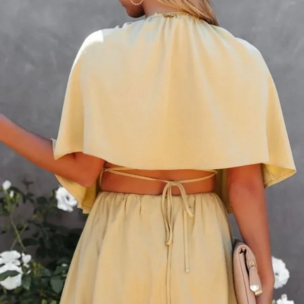 Anthropologie Fore Yellow V-Neck Dress - Image 2