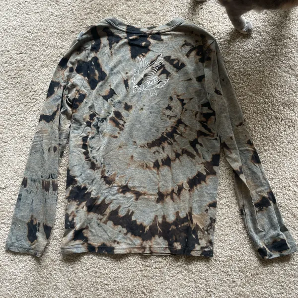 Handmade Custom Dyed Lil Peep Long Sleeve Gray - Image 2