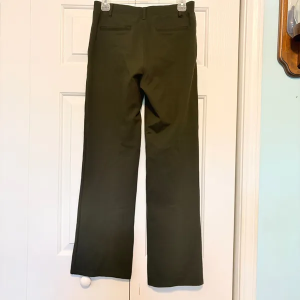 Quince Ultra-Stretch Ponte Straight Leg Pants Olive Green W-PNT-29 Medium - Image 3