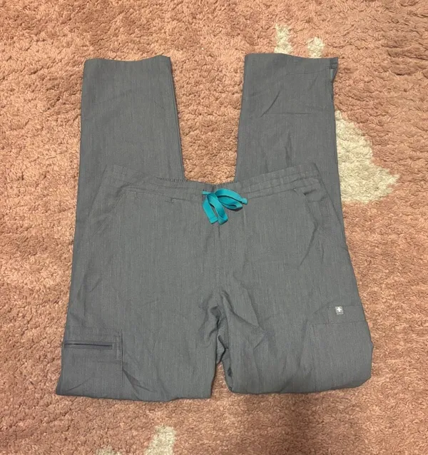 Figs Yola Skinny Scrub Pants Womens Small Nursing Medical Uniform Graphite Gray - Image 2
