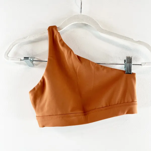 SET Active One Shoulder Sports Bra Tan Brown XS - Image 4