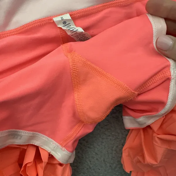 Lululemon Pleat To Street Skirt Skort Grapefruit Coral Athletic Tennis Women 8 - Image 8