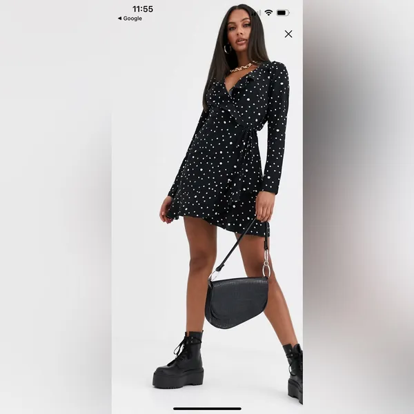 NWT Missguided Polka Dot Dress Size 2 - Image 2