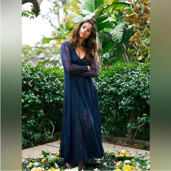 We‎ are HAH Mama C Navy Lace Panel Dress - Image 2