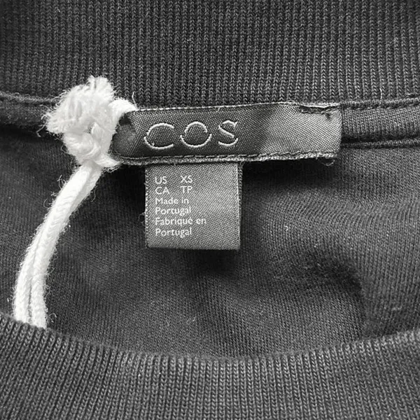 COS Black 100% Cotton Short Sleeve Plain Mock Neck Mini T Shirt Dress Size XS - Image 7