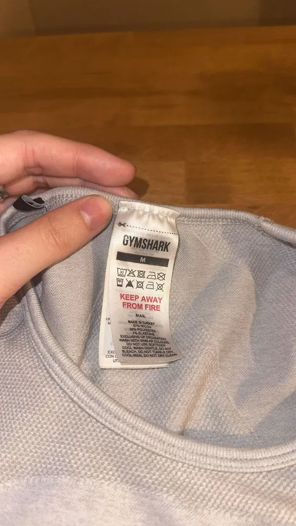 Long Sleeve Gray Gymshark Top  - Image 4
