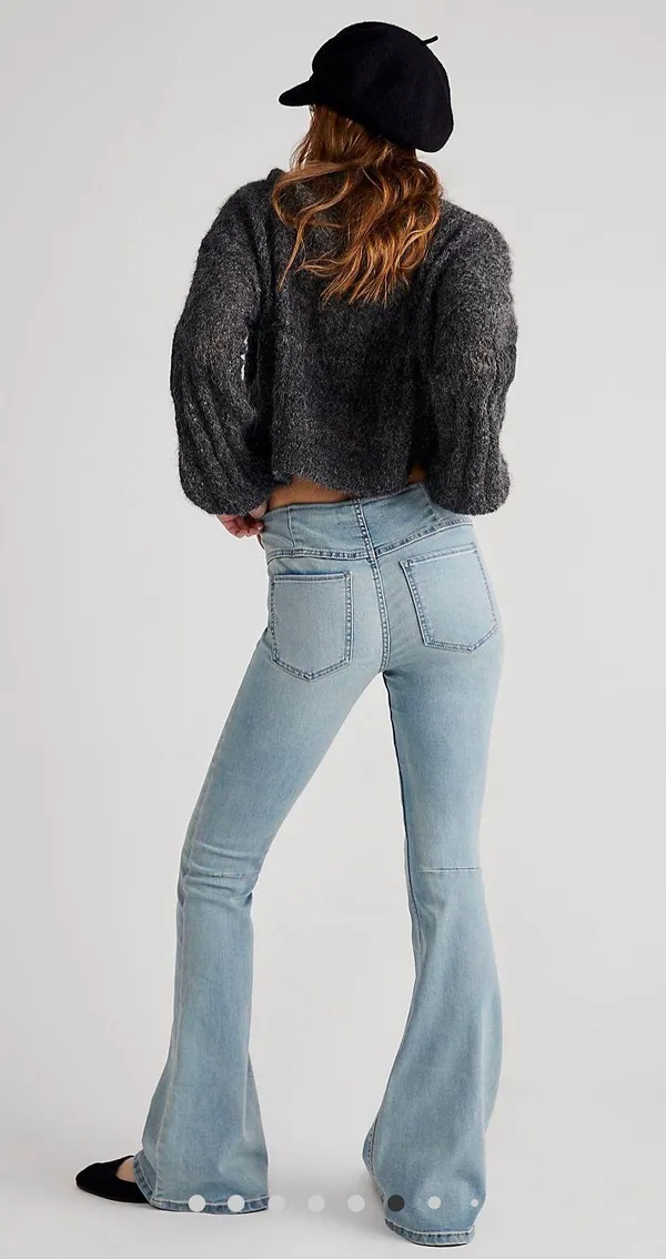 Free People Penny Pull-On Flare Jeans - Image 6