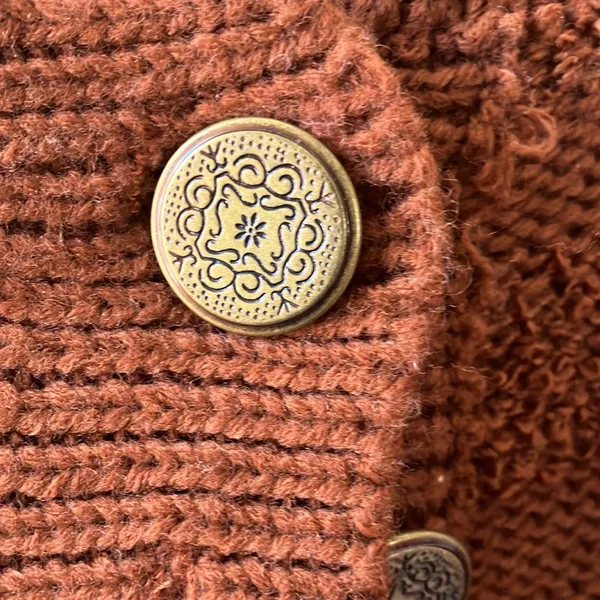 FINAL MARKDOWN Evian Rich Brown Knit Sweater medium - Image 3