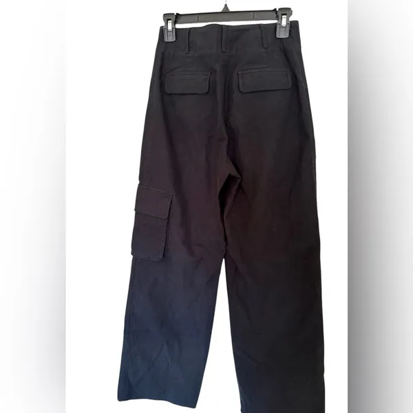 Aritzia Wilfred‎ Free Sz 4 Cargo Pants Women’s Black Noir Wide Leg High Rise - Image 4