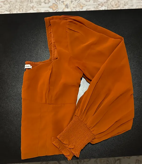 Abercrombie and Fitch Orange Long sleeve Top - Image 4