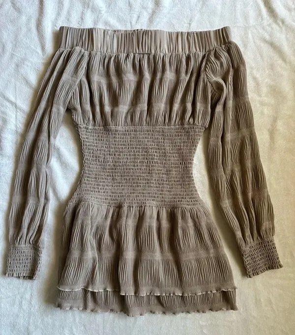 Generation Outcast Clothing Diane Mini Dress Taupe - Image 3