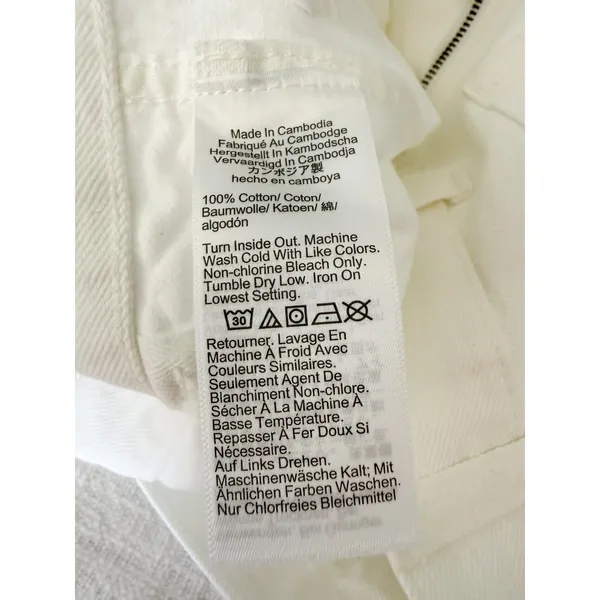 Madewell |‎ NWT Cleo Straight Jean Patch Pocket White Denim | Sz 26 - Image 12