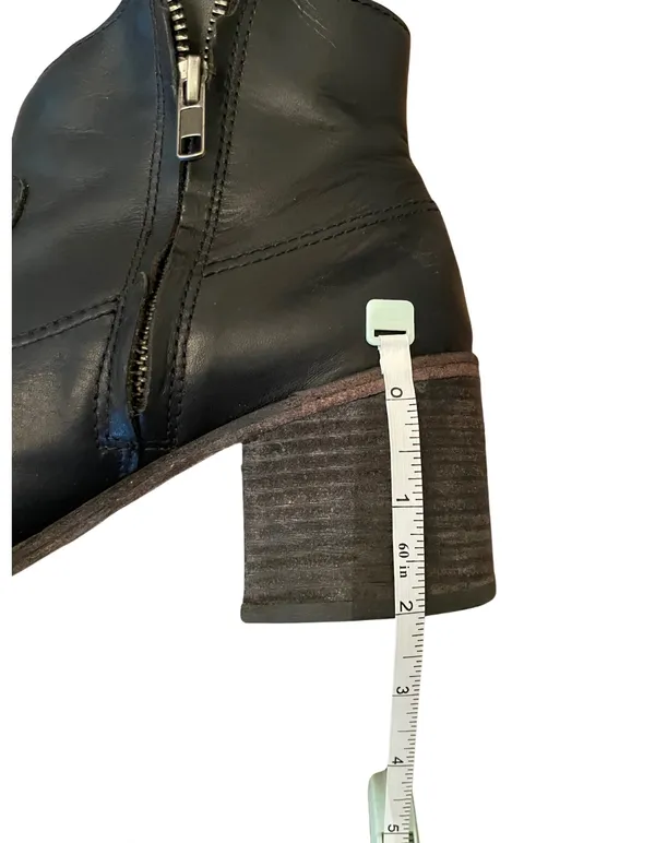 Genuine Leather Black Ankle Boots Size 8 - Image 9