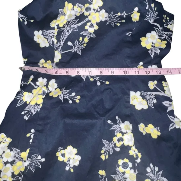 RACHEL Rachel Roy Womens Paulette Dress Fit‎ & Flare Navy Blue Floral Size 4 - Image 8