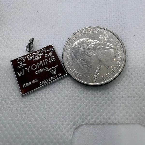 Vintage Sterling Silver Wyoming Yellowstone National Park Enamel Souvenir Charm - Image 7