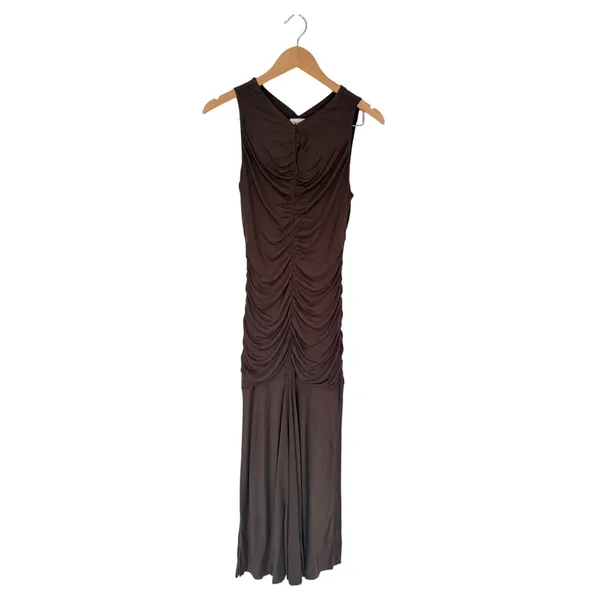 Open Edit Brown Ruched Sleeveless Maxi Dress Size‎ Small NEW - Image 4