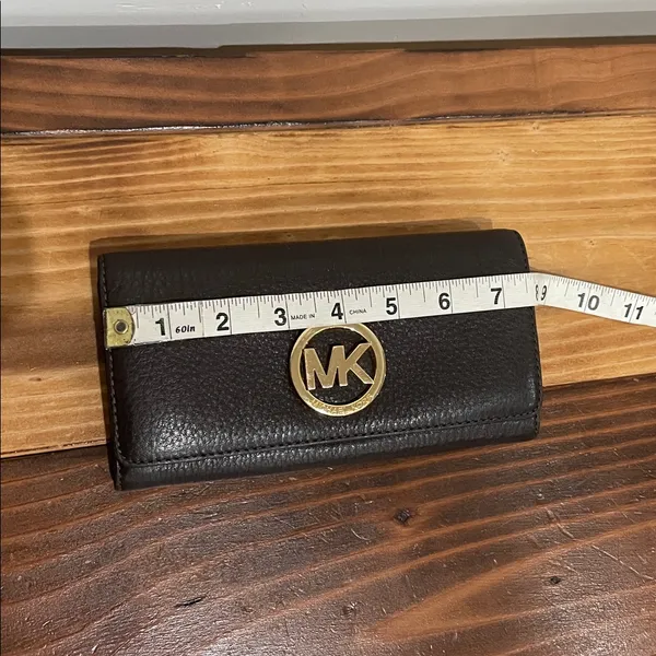 Michael Kors Fulton Carryall Wallet Brown Pebbled Leather "MK" Logo Medallion - Image 11